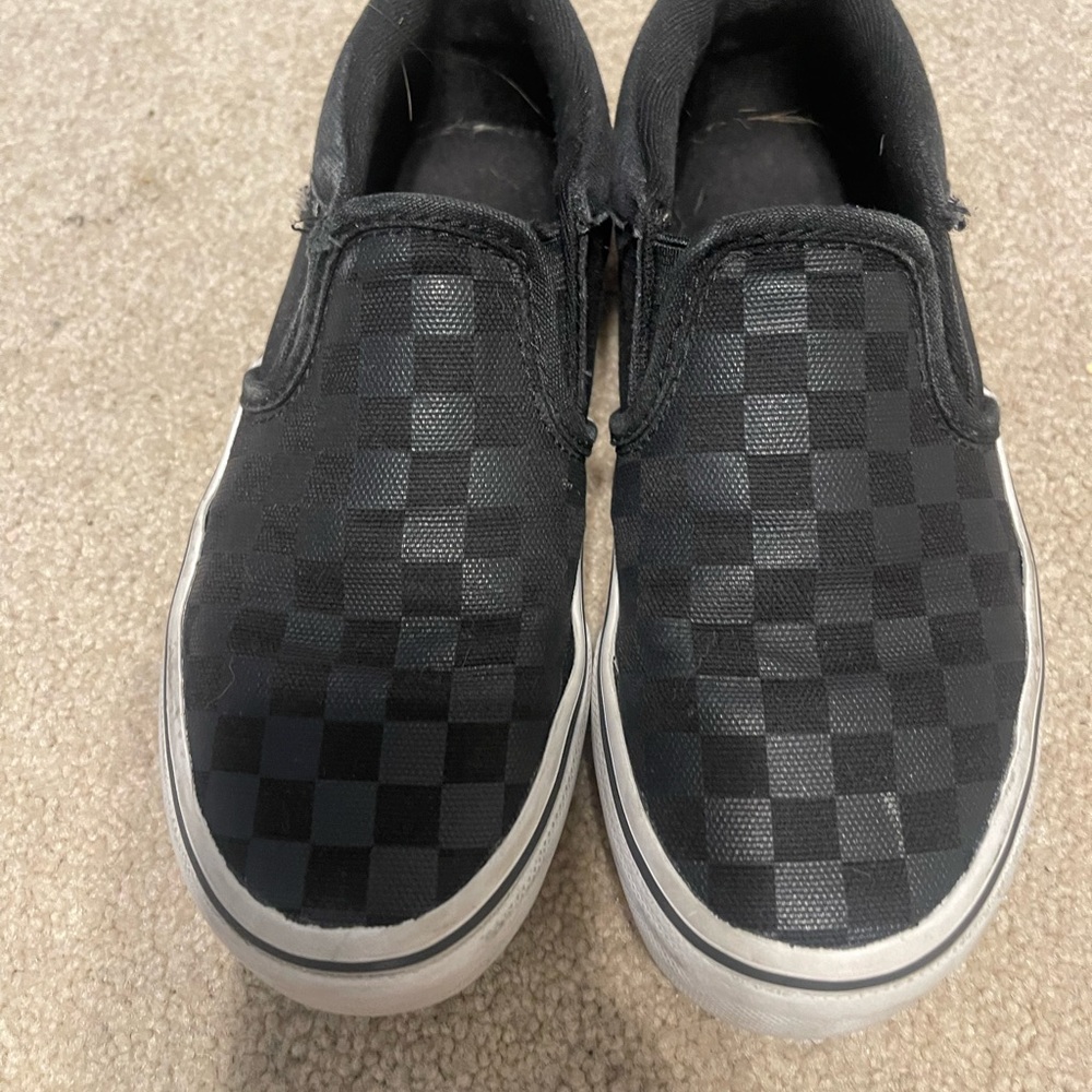 Little kids Black checkered Vans